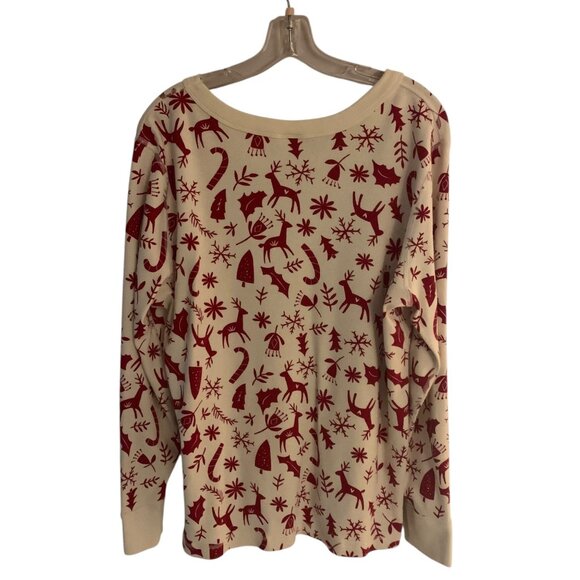 HANNA ANDERSSON Red + White Long John Unisex Christmas Pajama Set Size XXL - Picture 9 of 16